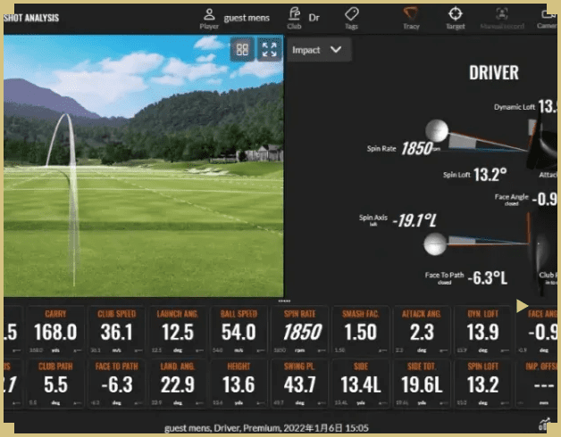 高精度カメラによるスイングインパクトチェック